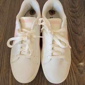PUMA, size 8, pink and white